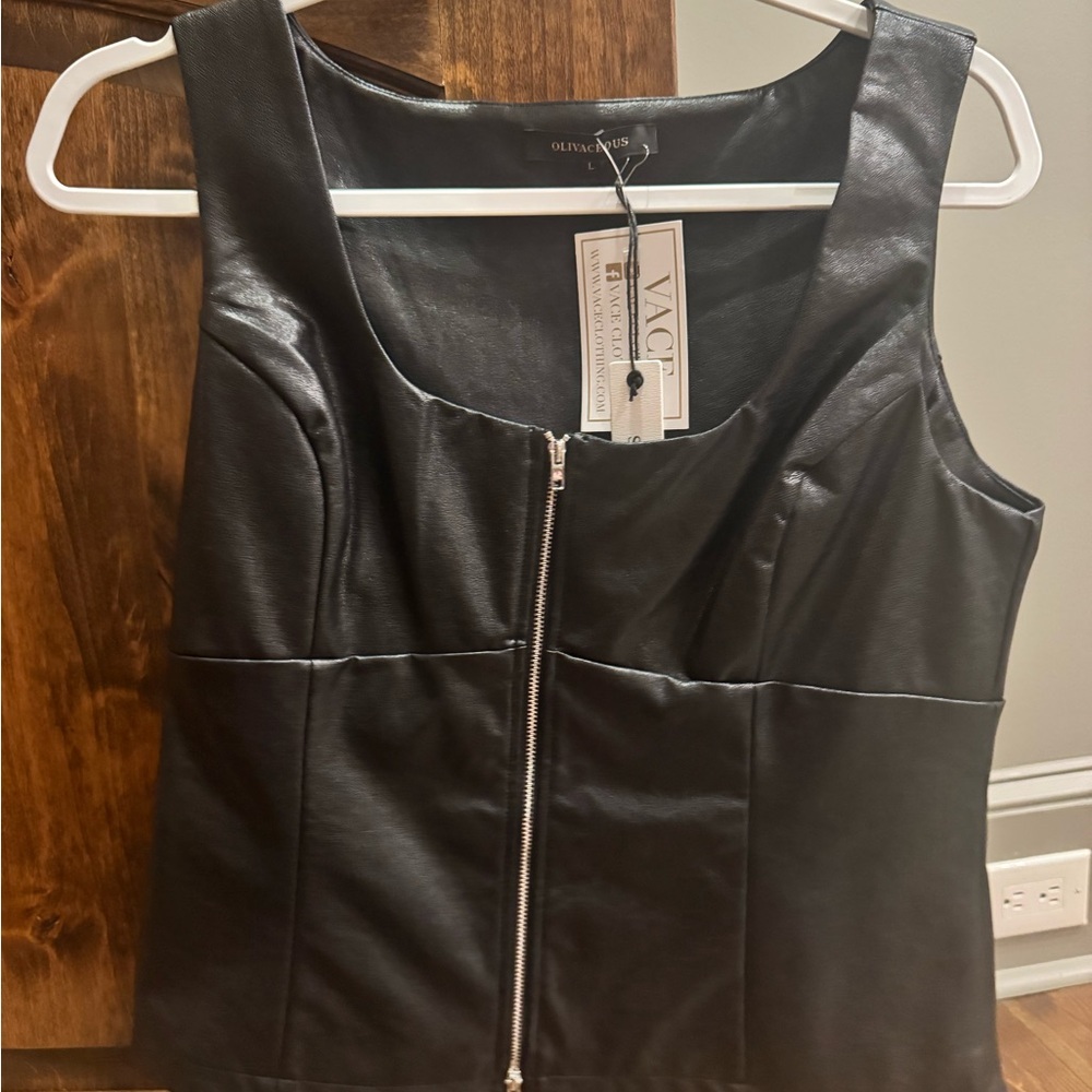 NWT Faux Leather Tank Top